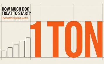 Private label dog treats: what a first order from Vietnam really involves Poster showing one ton as the starting point for private label dog treats